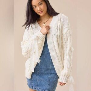 Size medium lace ribbon sleeve cardigan NWT altard state